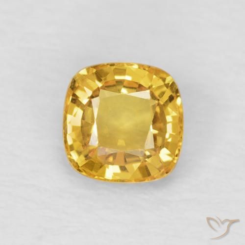 0.53ct Natural Golden Sapphire, Cushion, VVS