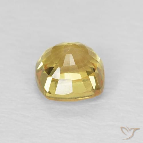 Sapphire Gemstone in 4.5 x 4.5 mm Size for Sale, Sapphire Stone in Light Gold Color