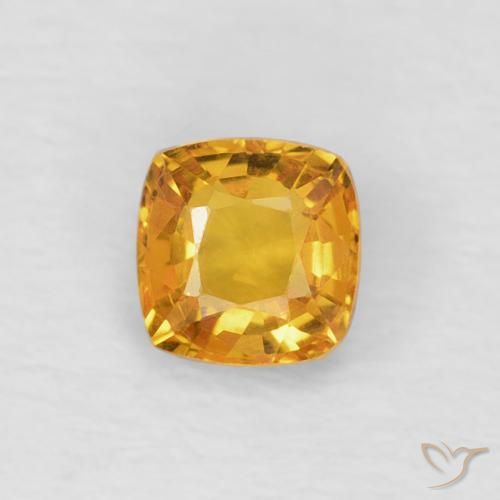 0.48ct Natural Orange-Gold Sapphire, Cushion, VVS