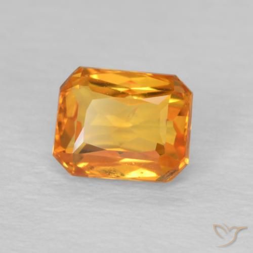 0.68 ct Golden Sapphire Stone, Natural Sapphire in Octagon / Scissor Cut Shape for Sale