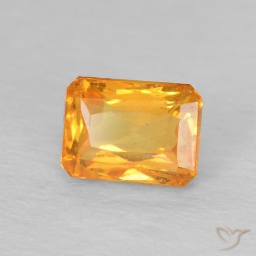 0.74 ct Golden Sapphire Stone, Natural Sapphire in Octagon / Scissor Cut Shape for Sale