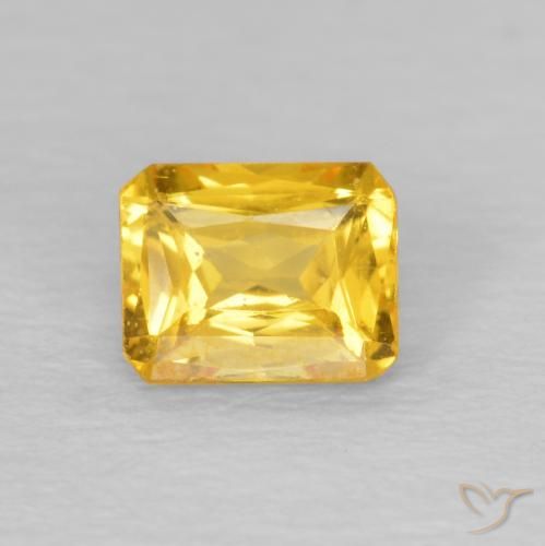0.47ct Natural Golden Sapphire, Emerald Cut, VS