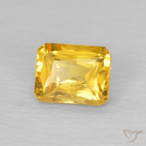 0.47 ct Golden Sapphire Stone, Natural Sapphire in Octagon / Scissor Cut Shape for Sale