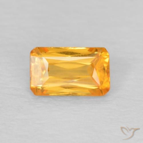 0.41ct Natural Orange-Gold Sapphire, Emerald Cut, VS