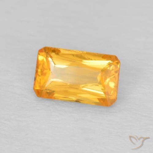 0.41 ct Golden Sapphire Stone, Natural Sapphire in Octagon / Scissor Cut Shape for Sale