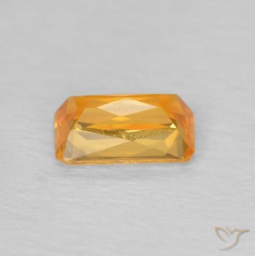 Sapphire Gemstone in 5.2 x 3.2 mm Size for Sale, Sapphire Stone in Orange-Gold Color