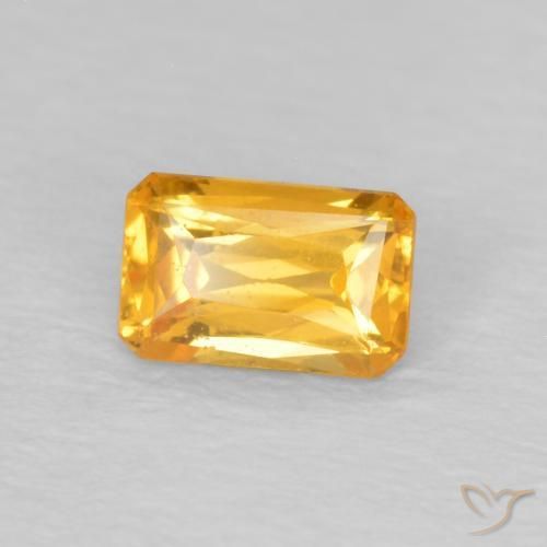 0.40 ct Golden Sapphire Stone, Natural Sapphire in Octagon / Scissor Cut Shape for Sale