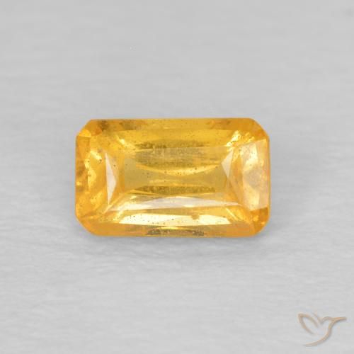 0.41ct Natural Orange-Gold Sapphire, Emerald Cut, VS