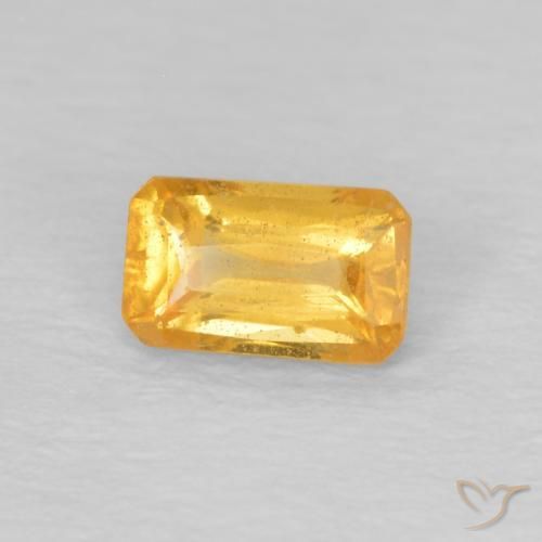 0.41 ct Golden Sapphire Stone, Natural Sapphire in Octagon / Scissor Cut Shape for Sale