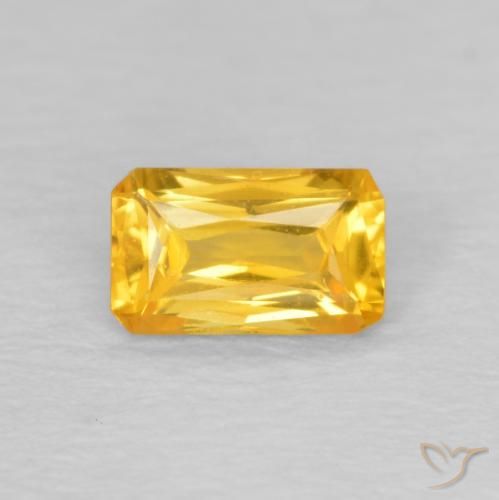 0.36ct Natural Golden Sapphire, Emerald Cut, VVS-VS