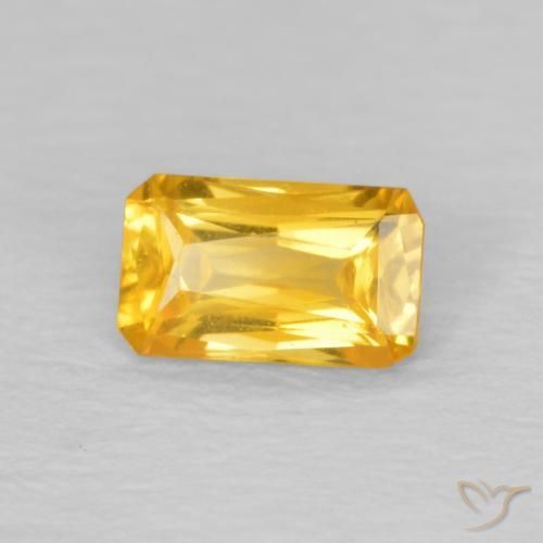 0.36 ct Golden Sapphire Stone, Natural Sapphire in Octagon / Scissor Cut Shape for Sale