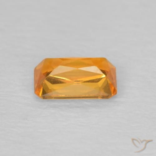 Sapphire Gemstone in 5 x 3.1 mm Size for Sale, Sapphire Stone in Orange-Gold Color