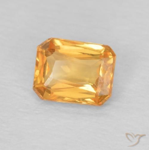 0.52 ct Golden Sapphire Stone, Natural Sapphire in Octagon / Scissor Cut Shape for Sale