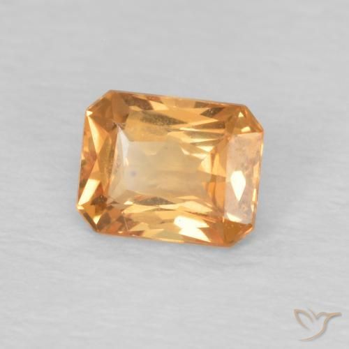 0.50 ct Golden Sapphire Stone, Natural Sapphire in Octagon / Scissor Cut Shape for Sale