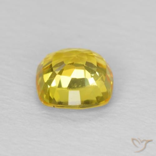 Sapphire Gemstone in 4.6 x 4.6 mm Size for Sale, Sapphire Stone in Yellowish Gold Color