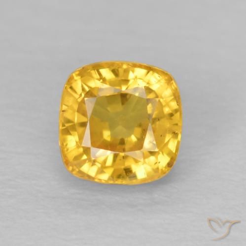 0.72ct Natural Medium Golden Sapphire, Cushion, VS