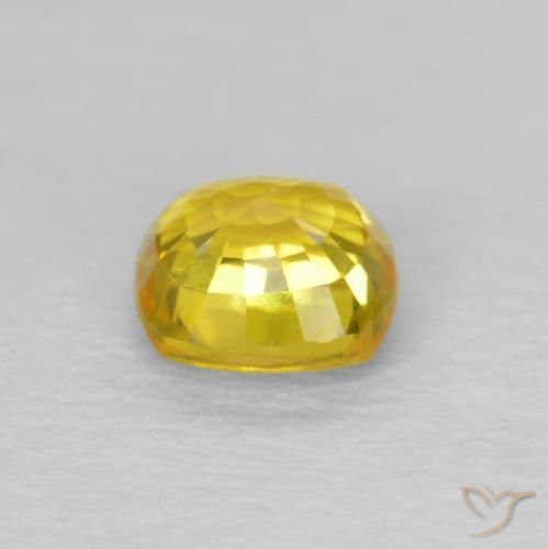 Sapphire Gemstone in 4.5 x 4.5 mm Size for Sale, Sapphire Stone in Yellowish Gold Color