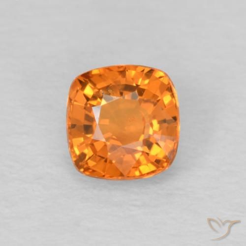 0.48ct Natural Bright Orange Sapphire, Cushion, VS