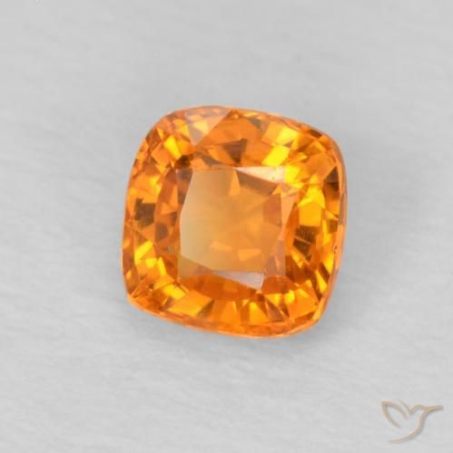 0.64 ct Orange Sapphire Stone, Natural Sapphire in Cushion-Cut Shape for Sale