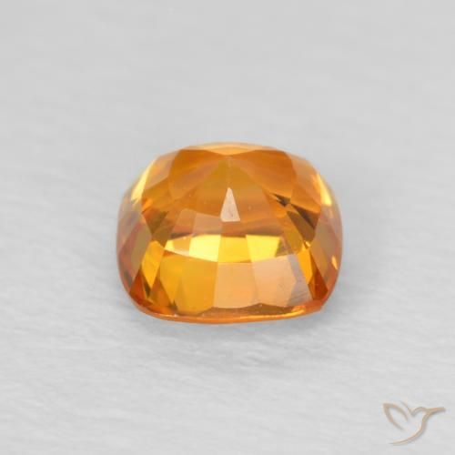 Sapphire Gemstone in 4.6 x 4.5 mm Size for Sale, Sapphire Stone in Bright Orange Color