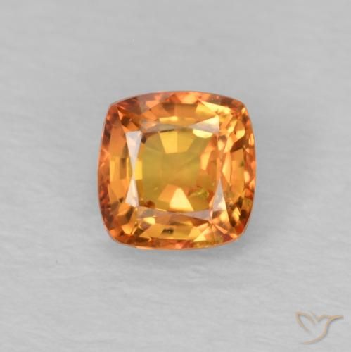 0.49ct Natural Orange Brown Sapphire, Cushion, VS, Photo A
