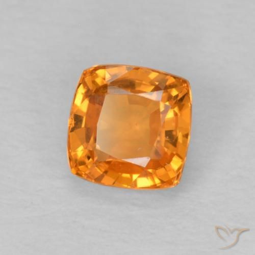 0.62 ct Orange Sapphire Stone, Natural Sapphire in Cushion-Cut Shape for Sale