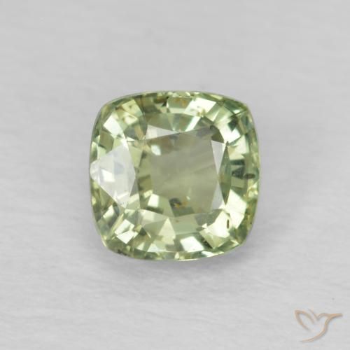 0.60ct Natural Very Light Green Sapphire, Cushion, VS