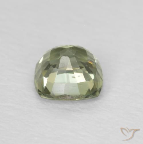 Sapphire Gemstone in 4.5 x 4.4 mm Size for Sale, Sapphire Stone in Very Light Green Color