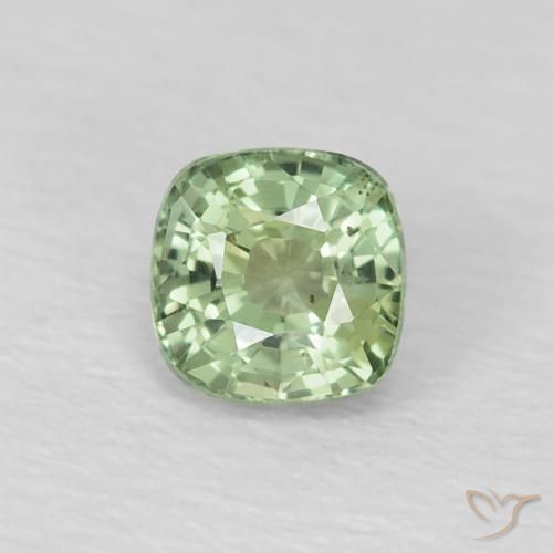 0.59ct Natural Pale Green Sapphire, Cushion, VS