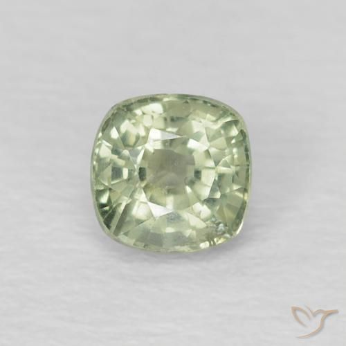 0.56ct Natural Light Sage Green Sapphire, Cushion, VS