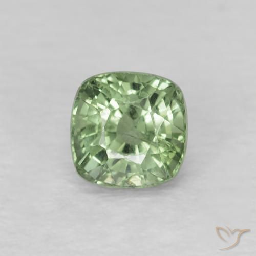 Saphir vert en vrac de 0,62 ct, taille coussin de 4,2 x 4,2 mm de Tanzanie, Photo A