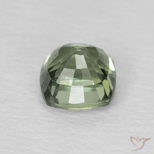 Sapphire Gemstone in 4.6 x 4.6 mm Size for Sale, Sapphire Stone in Medium Light-Green Color