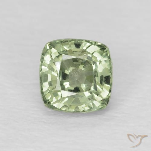 0.69ct Natural Light Sage Green Sapphire, Cushion, VS