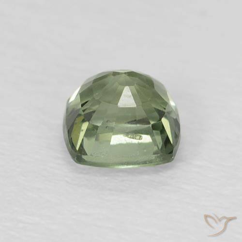 Sapphire Gemstone in 4.5 x 4.5 mm Size for Sale, Sapphire Stone in Light Sage Green Color