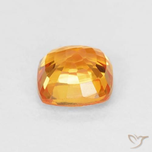 Sapphire Gemstone in 4.7 x 4.7 mm Size for Sale, Sapphire Stone in Medium Orange Color