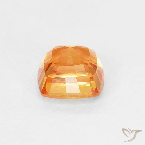 Sapphire Gemstone in 4.3 x 4.3 mm Size for Sale, Sapphire Stone in Medium Orange Color