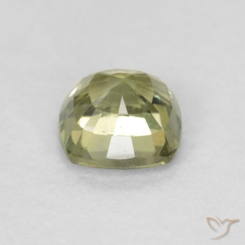 Sapphire Gemstone in 4.5 x 4.5 mm Size for Sale, Sapphire Stone in Yellowish Green Color