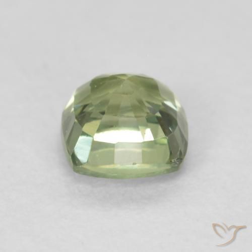 Sapphire Gemstone in 4.5 x 4.5 mm Size for Sale, Sapphire Stone in Very Light Sage Green Color