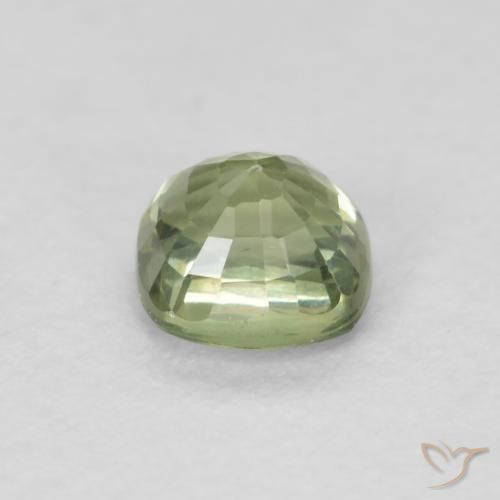 Sapphire Gemstone in 4.3 x 4.2 mm Size for Sale, Sapphire Stone in Very Light Sage Green Color