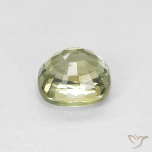 Sapphire Gemstone in 4.4 x 4.2 mm Size for Sale, Sapphire Stone in Very Light Sage Green Color