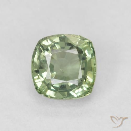 0.63ct Natural Light Green Sapphire, Cushion, VVS-VS