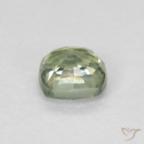 Sapphire Gemstone in 4.2 x 4.2 mm Size for Sale, Sapphire Stone in Light Sage Green Color