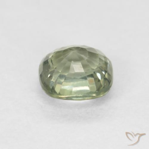 Sapphire Gemstone in 4.5 x 4.4 mm Size for Sale, Sapphire Stone in Light Sage Green Color