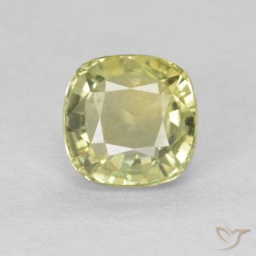 0.64ct Natural Light Green Sapphire, Cushion, VVS-VS