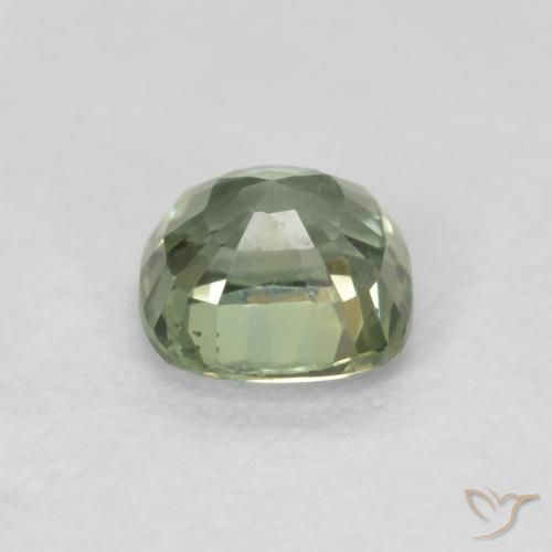 Sapphire Gemstone in 4.5 x 4.4 mm Size for Sale, Sapphire Stone in Very Light Sage Green Color
