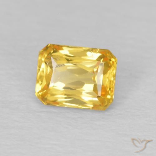 0.58 ct Golden Sapphire Stone, Natural Sapphire in Octagon / Scissor Cut Shape for Sale