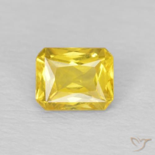 0.50 ct Yellow Sapphire Gemstone, Sapphire Gem in Octagon / Scissor Cut Shape for Sale.