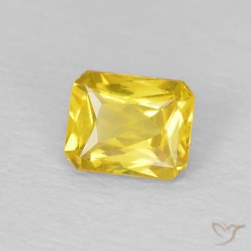 0.50 ct Yellow Sapphire Stone, Natural Sapphire in Octagon / Scissor Cut Shape for Sale