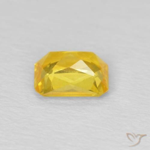 Sapphire Gemstone in 5 x 4 mm (calibrated) Size for Sale, Sapphire Stone in Honey Yellow Color