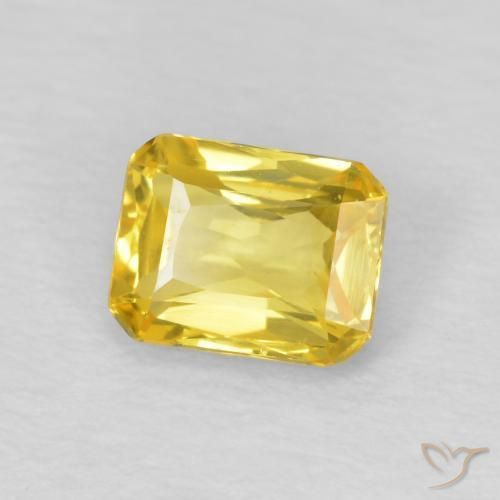 0.60 ct Golden Sapphire Stone, Natural Sapphire in Octagon / Scissor Cut Shape for Sale